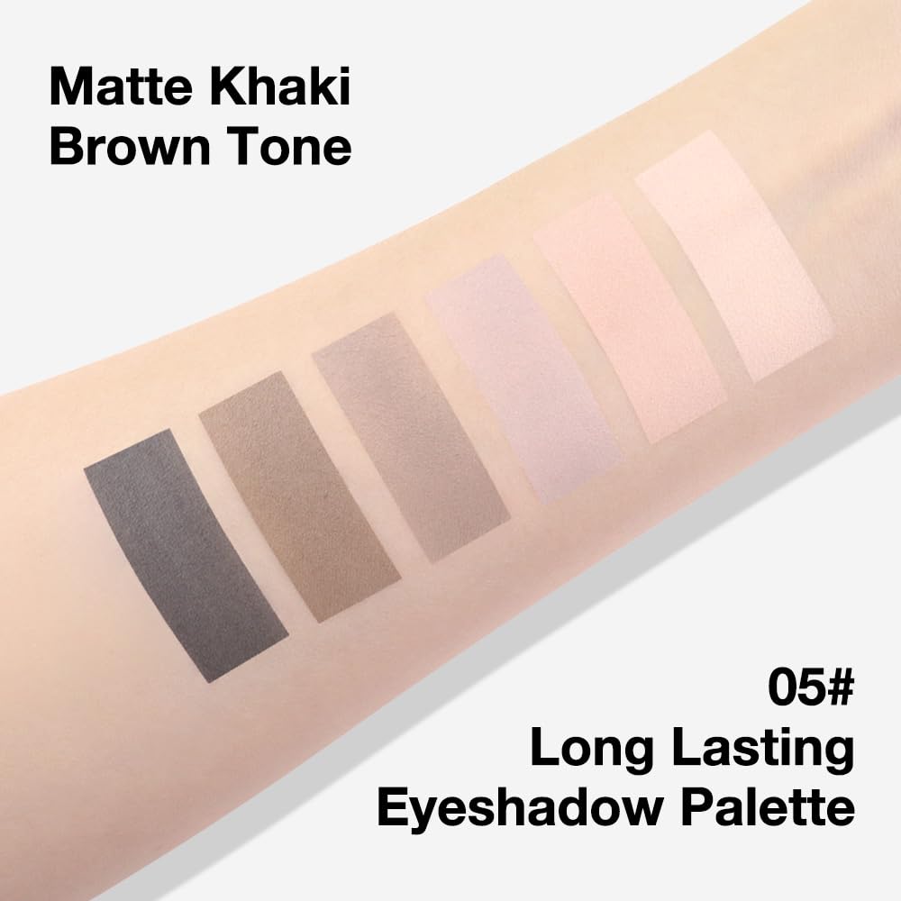Kaely 6 Color Mini Nude Smoky Eyeshadow Palette Makeup, Highly Pigmented Eye Shadow Palette Waterproof, Natural Matte Eye Shadow Palette, paleta de sombras de ojos, Vegan & Cruelty-free, 05