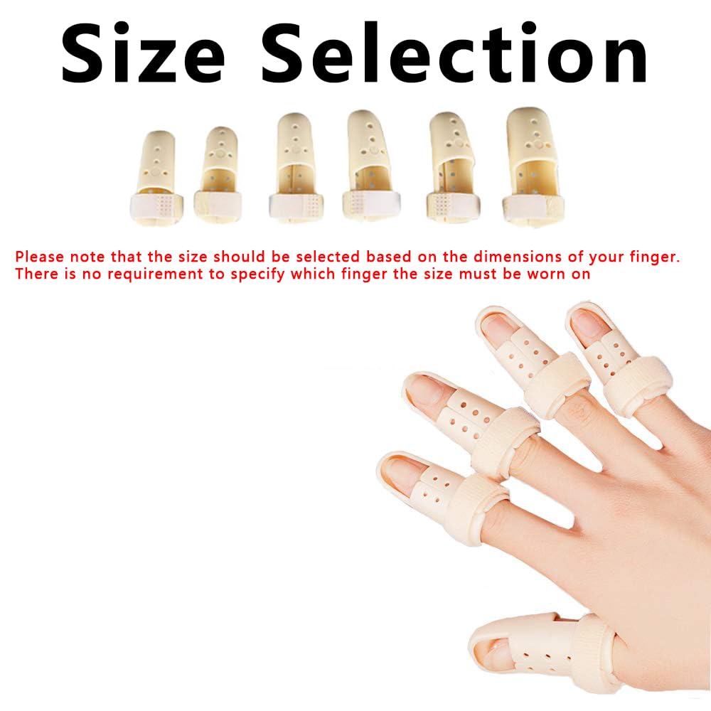 Thinvik [2 Pieces Plastic Mallet Dip Finger Support Brace Splint Joint Protection Injury - Size1 Knuckle 42-45mm