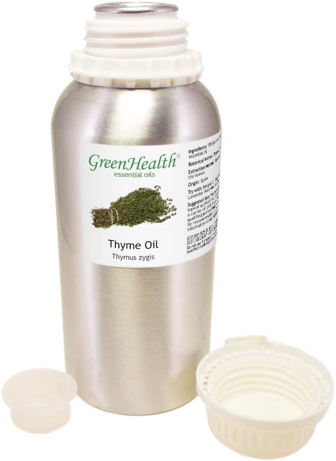 16 fl oz - Thyme Essential Oil - 100% Essential Oil - Aluminum Bottle - GreenHealth