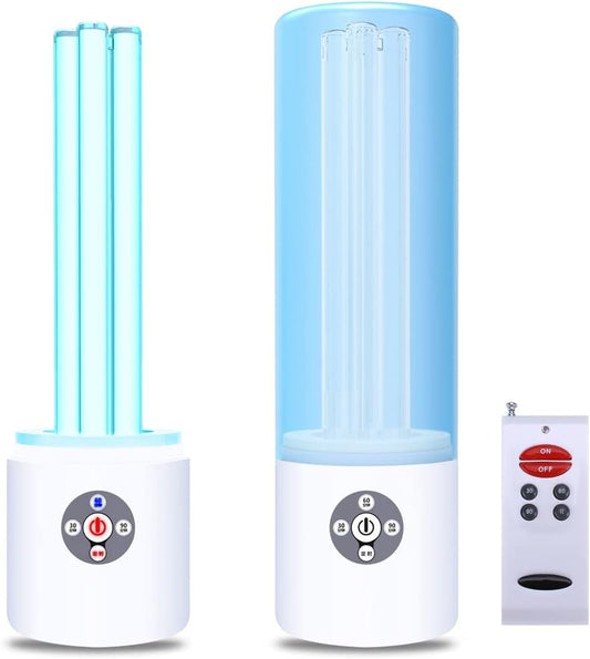 UV Light Sanitizer, 55w 254nm UVC Lamp for Room Surface Disinfection, Kills Bacteria Molds Dust Mites up to 750 sqft, Home/School/Hotel/Travel, 1Y Warranty (Blue Ozone Free)