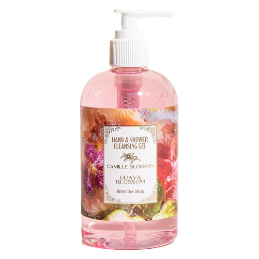 Camille Beckman Guava Blossom Hand & Shower Cleansing Gel – Gentle Moisturizing Body Wash, Fresh Tropical Scent, 13 fl oz