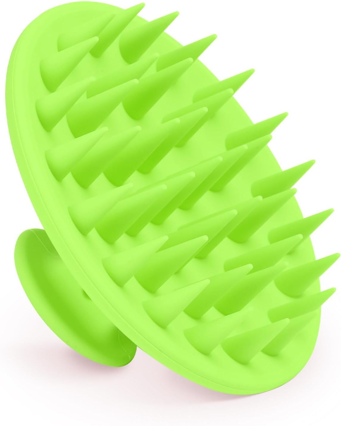 Silicone Scalp Massager Shampoo Brush, Scalp Brush for Hair Growth & Dandruff Removal, Hair Scrubber Scalp Stimulator Exfoliator Brush with Soft Bristles for Wet Dry Scalp Care (Green)