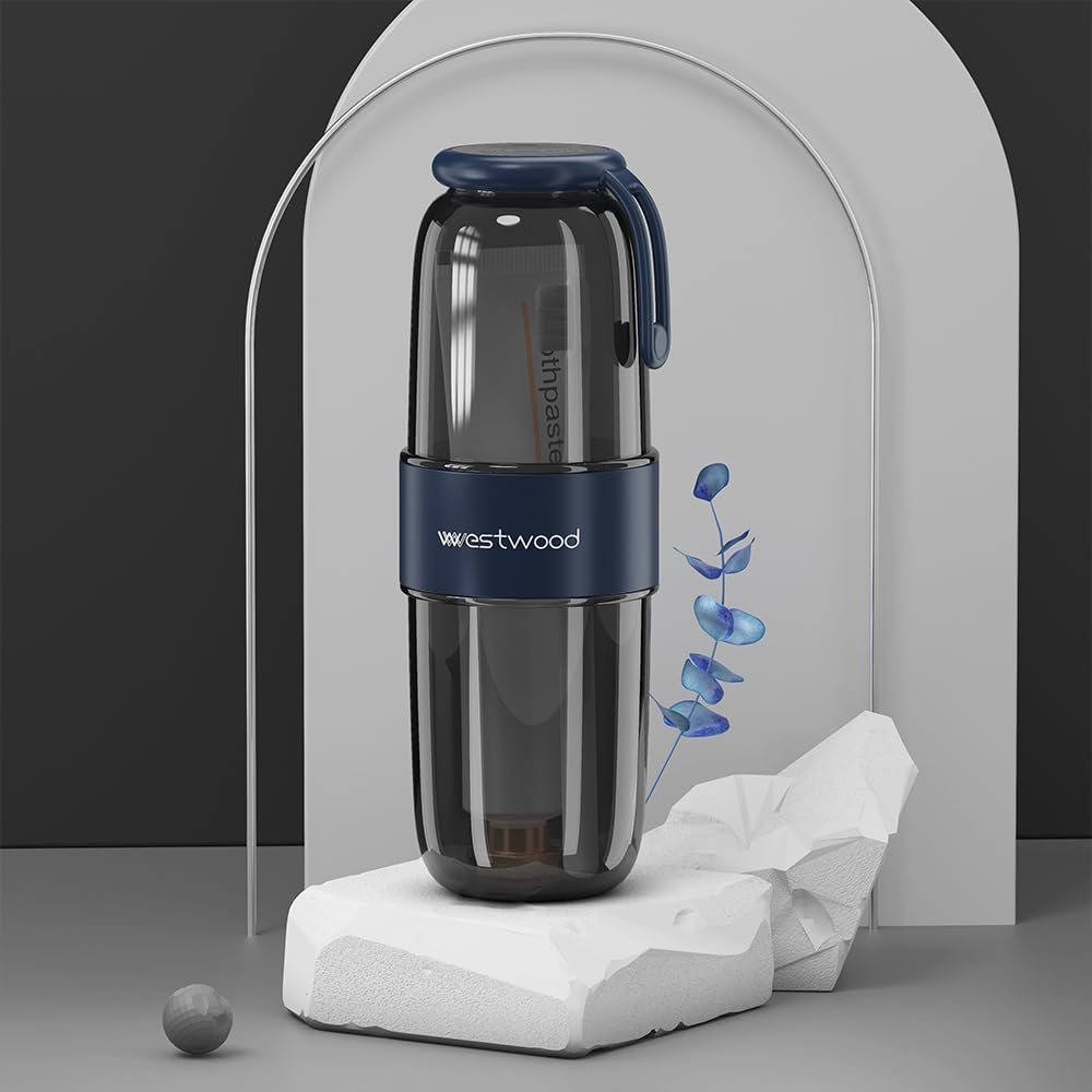 Luxury Transparent Black Plastic Travel Toothbrush Holder Case with Cover, Portable Travel Toothbrush Cup, Storage Container for School Camping Business Trip Bathroom