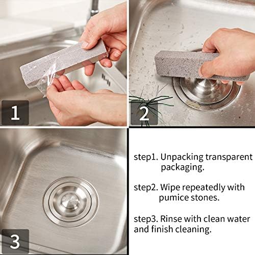 Chinco 6 Packs Pumice Stick for Cheaning, Pumice Scouring Stone Pad Removing Stain Grime Without Leaving Scratches for Kitchen Oven Stove Home Bathroom Toilet Pool House Cleaning Supplies