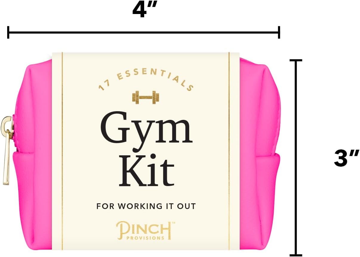 Pinch Provisions Gym Kit, includes 15 Personal Care Essentials for Wellness & Beauty, Perfect for Gifts, Gym Bags, Duffle Bags & Lockers (Hot Pink)