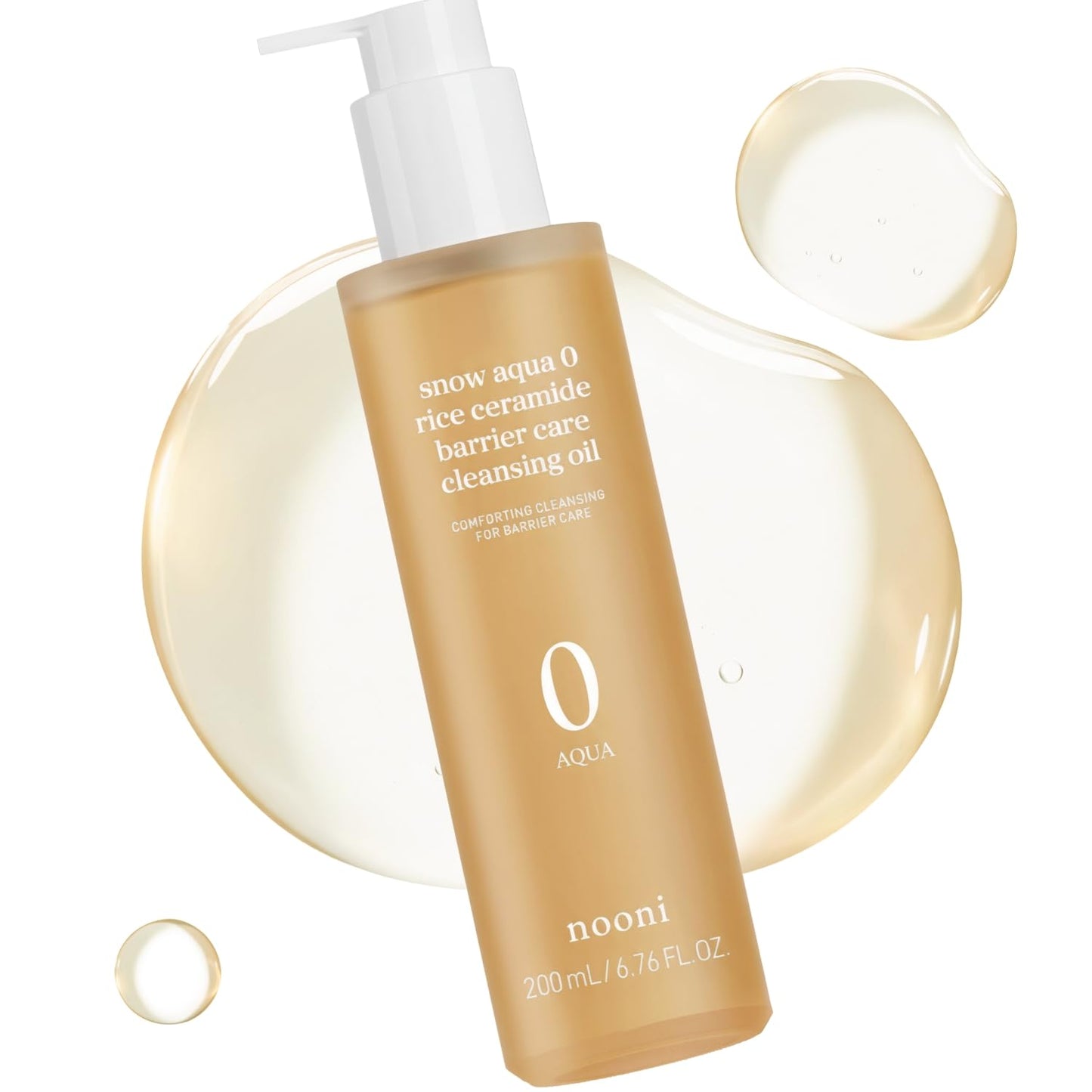 NOONI Korean Cleansing Oil – Snow Aqua 0 Rice Ceramide Barrier Care Cleansing Oil | Makeup Remover, Face Wash, Gentle Facial Cleanser, Pore Care, Korean Skin Care, Vegan, 6.76 Fl Oz