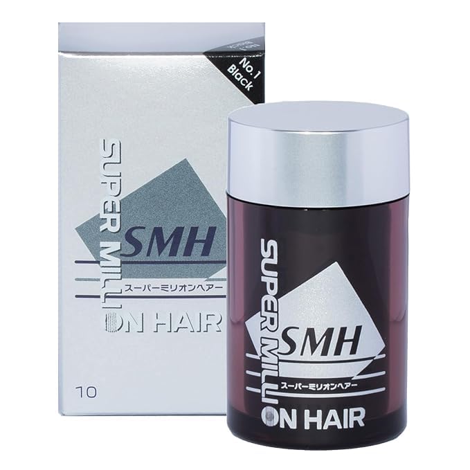 SMH Plant-Based Hair Fibers MADE IN JAPAN – Instantly Conceals Thinning Hair –Long-Lasting – Sweat, Water & Wind Resistant – Hair Loss Solutions For Men & Women (Black, 10g)