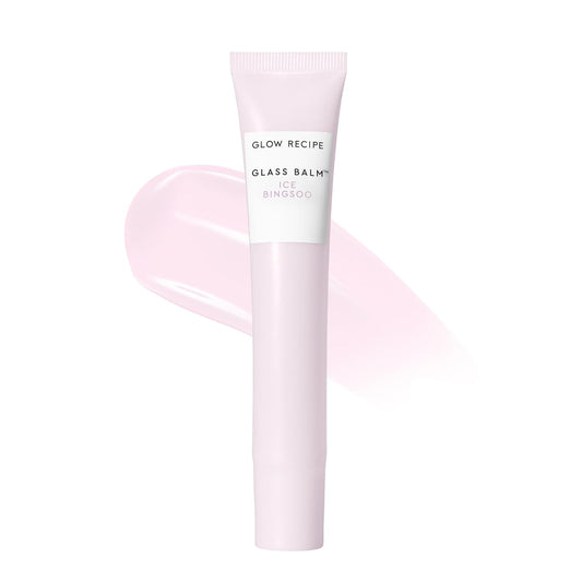 Glow Recipe Glass Balm Lip Treatment - 12Hr Hydrating Lip Balm & Moisturizer with Hyaluronic Acid to Smooth, Plump & Protect from Dryness, High Shine Finish - Clear Tint, Ice Bingsoo (15 ml)