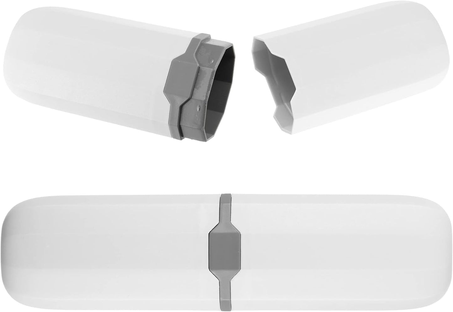 VOCOSTE Toothbrush Case, Traveling Toothbrush Holders Case, Plastic, White, 7.87"x2.17"