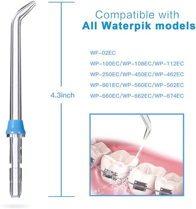 Replacement Classic Jet Tips Compatible with Waterpik Water Flossers and Other Brand Oral Irrigators, Flosser Refill Replacement Heads, Classic Jet Nozzle Accessories (6-Pack)