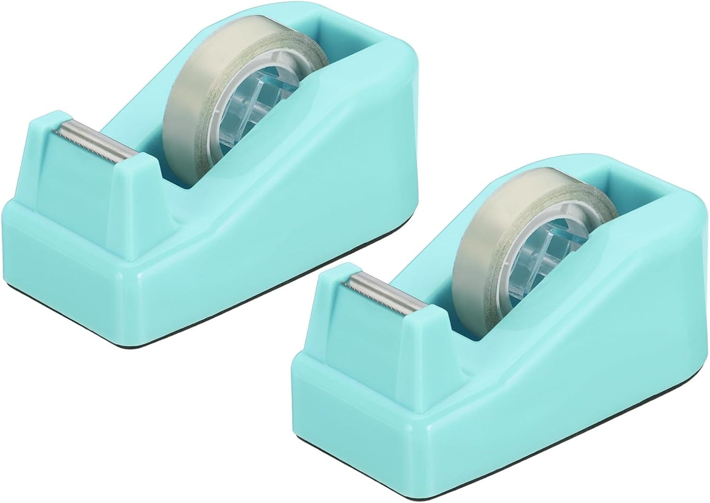 PATIKIL 2pcs Tape Dispenser Desk, Small Tape Dispenser Cute Desktop Dispenser Holder for Tape Office Desktop, Cyan Blue