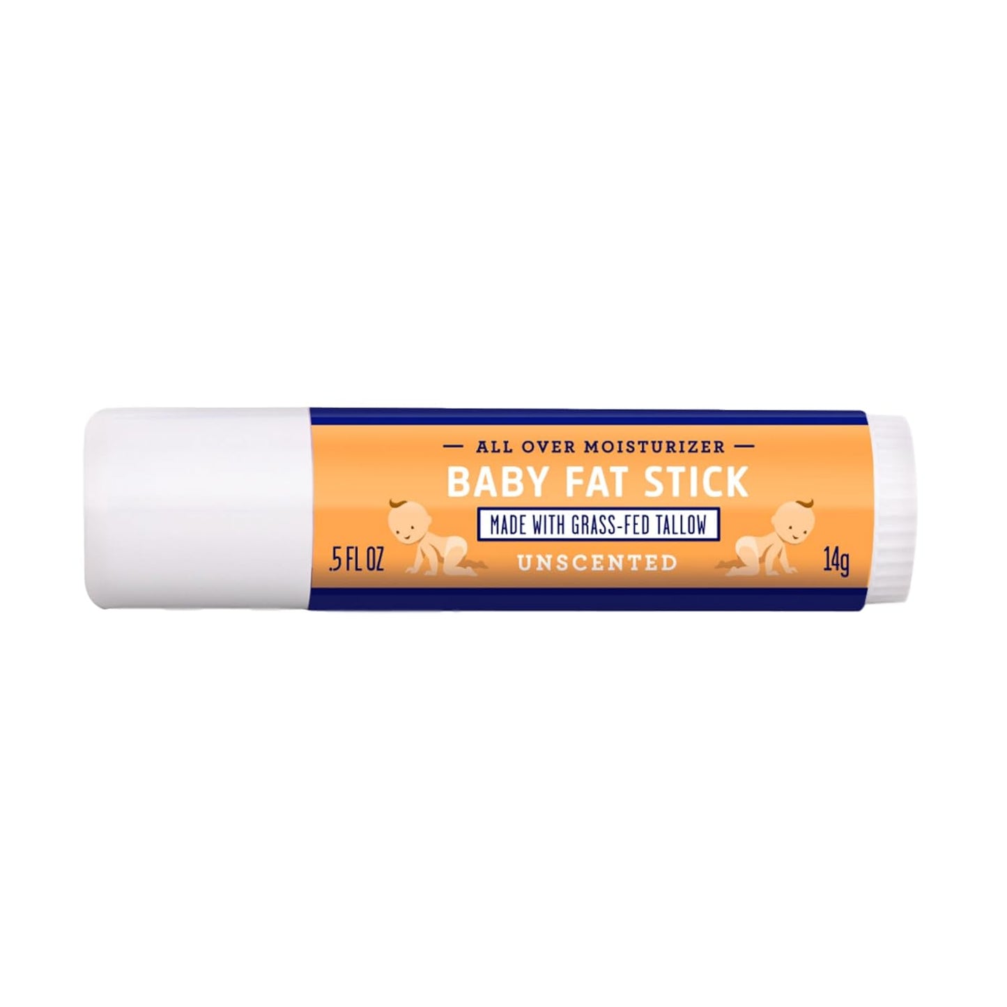 FATCO Fat Stick and All Purpose Baby Moisturizing Stick for Diaper Rashes, Dry Skin, and Chapped Lips - Unscented (0.5 oz)