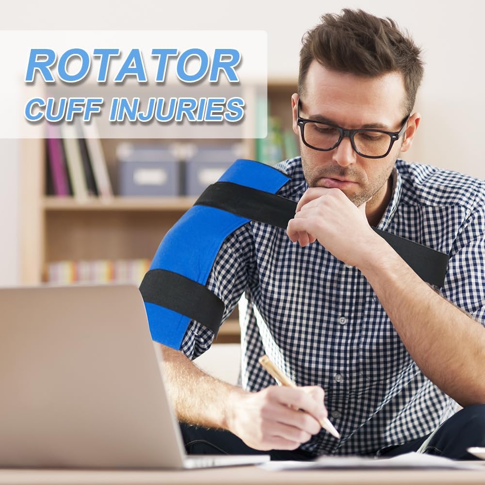 WORLD-BIO Large Gel Ice Pack Wrap for Injuries, Reusable Cold Compress Therapy Ice Pack with Straps for Swelling, Bruises, Hip, Knee Replacement Surgery, Back, Shoulder,11" x 14" Blue