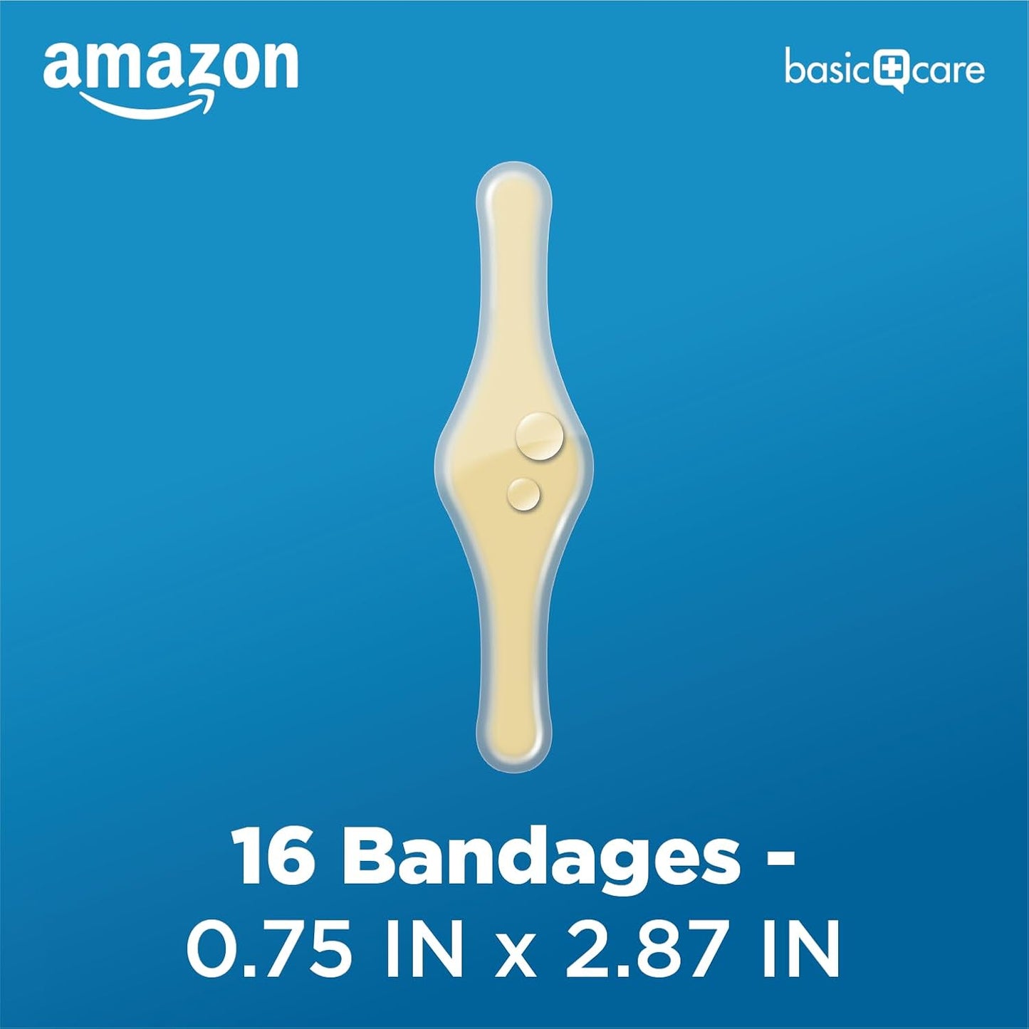 Amazon Basic Care Advanced Fast Healing Hydrocolloid Gel Bandages, Fingers & Toes, 16 ct