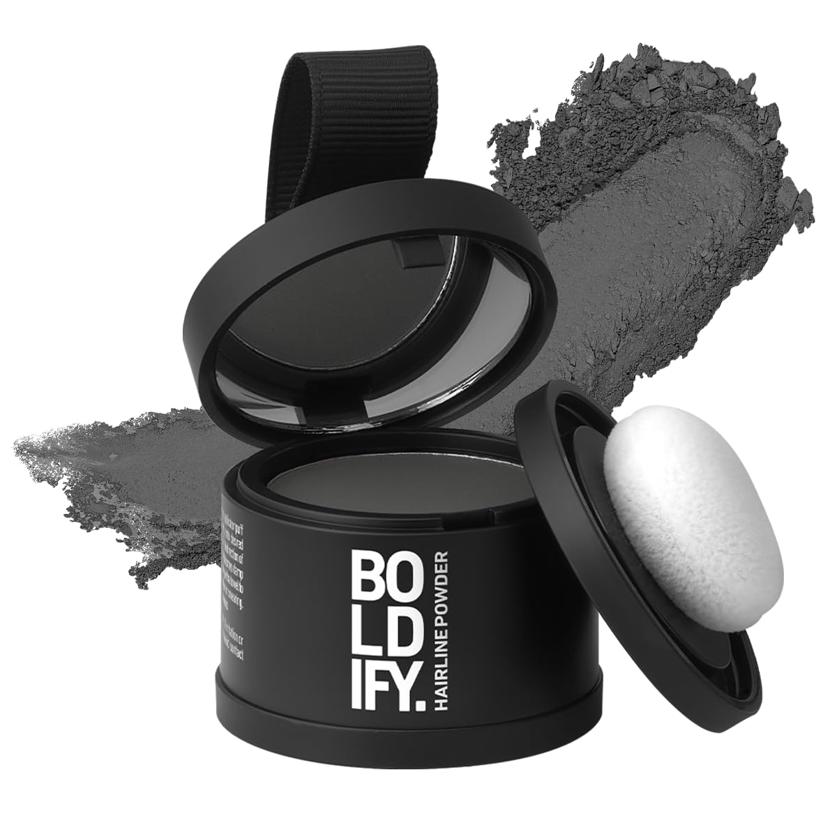 BOLDIFY Hairline Powder - Root Touch Up Hair Color for Gray Coverage - Bald Spot Concealing Hair Powder for Women & Men - 48-Hour Stain-Proof - Dark Gray