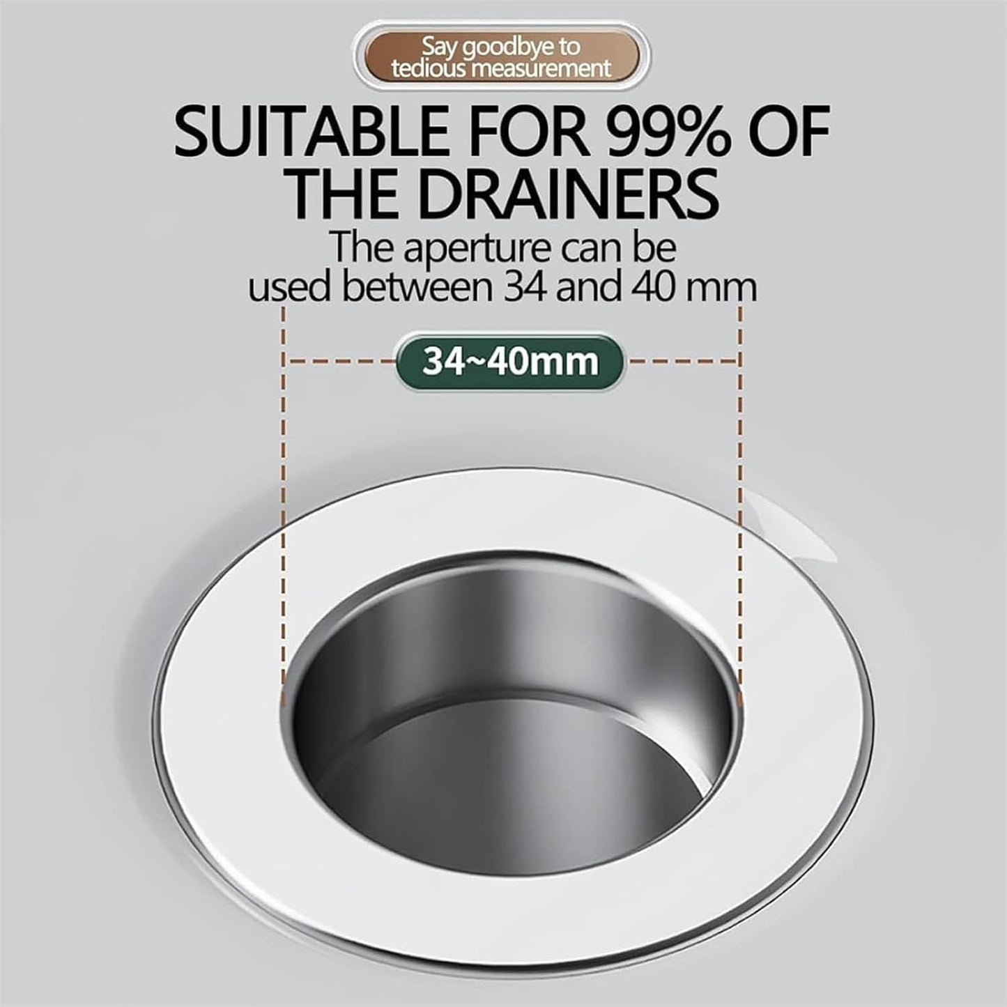 Conceptan Drain Stopper, Bathroom Sink Stopper Hair Catcher, Sink Plug Hair Trap, Bathtub Drain Stopper, Universal Pop up Stainless Steel Floor Drains Filter, Fits Bathroom, Laundry Sink Drains (1pcs)