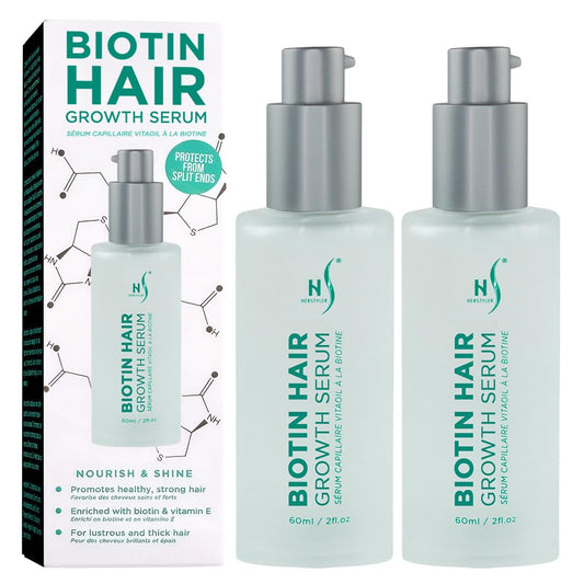 Herstyler Biotin Hair Serum - Hair Growth Serum for Hair Loss - Also Contains Argan Oil - 2 Fl Oz - Pack of 2
