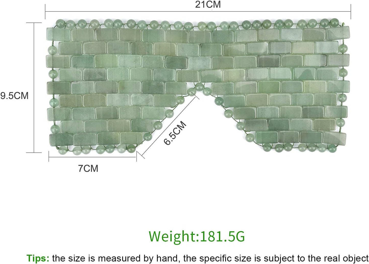 Jade Eye Mask Reusable Jade Mask 100% All Natural Adventurine Jade Eliminate Wrinkles, Puffiness, & Migraine Relief Mask