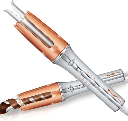 SHEGLAM Automatic Curling Iron 1 inch with 3 Temperatures Fast Heating, 2-Way Rotation, Automatic Shut-Off, Anti-Scald, Anti-Tangle Rotating for Hair Styling