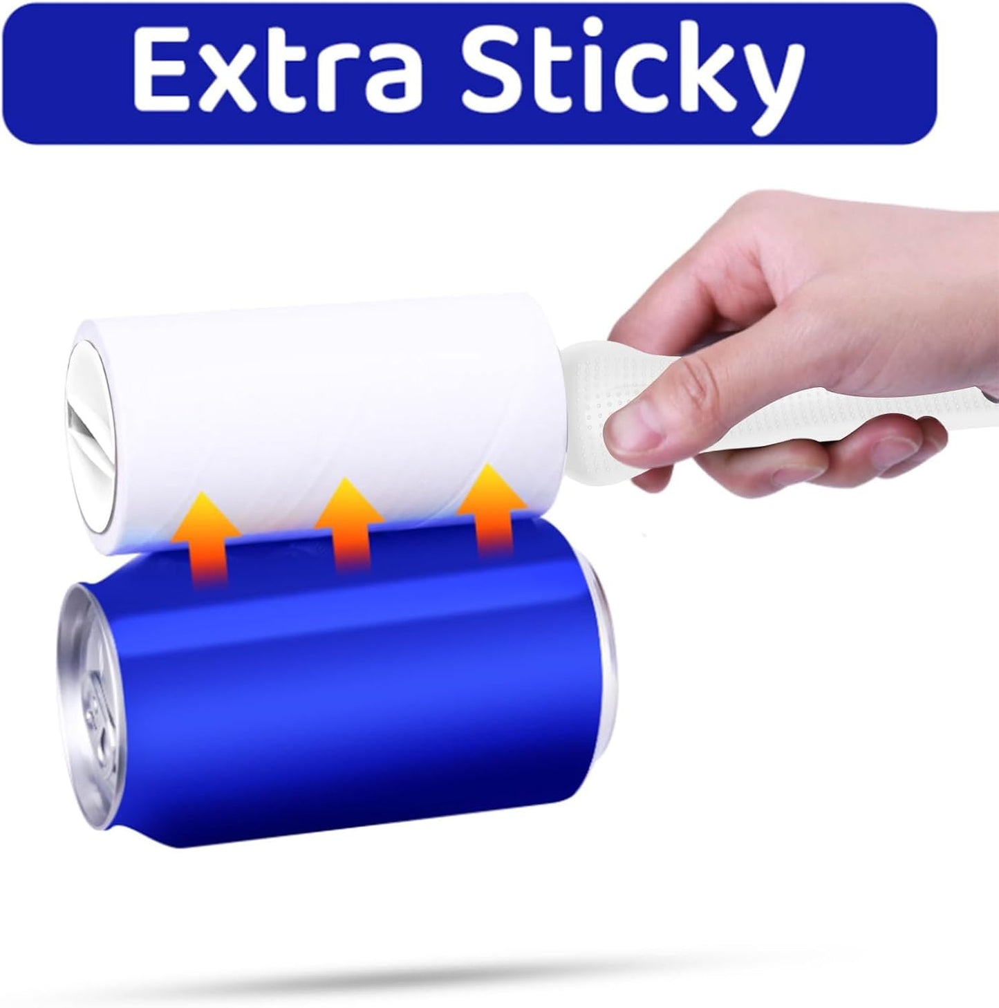 Sticky Lint Roller for Pet Hair: Lint Remover for Dog Cat Hair Mega Value Set 540 Sheets 2 Handles+6 Rollers Fur Removal for Clothes Couch Furniture