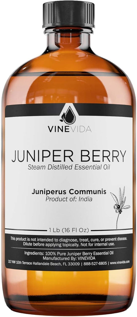 VINEVIDA Juniper Berry Essential Oil 16 oz Undiluted - Pure, Natural, and Raw