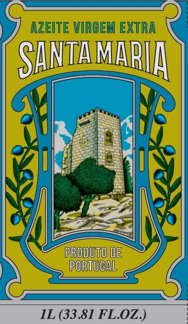 Extra Virgin Olive Oil - Santa Maria Portuguese Vintage Metal Tin - 1 L. This is a brand with almost 100 Years.