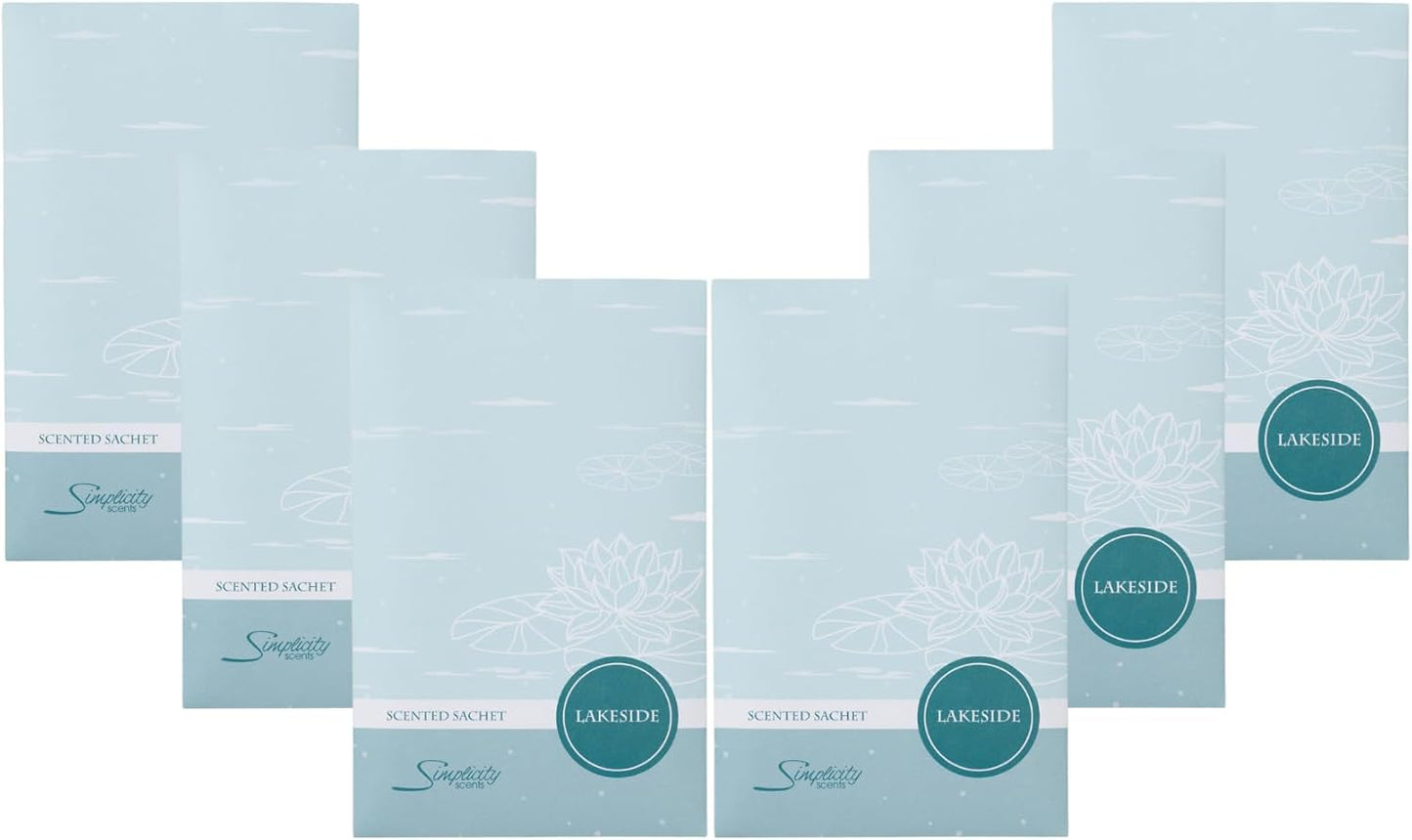 Lakeside Scented Sachets Pack of 6, Spring and Summer - Long-Lasting Scented Bags, Home Fragrance, Air Freshener & Deodorizer for Closet, Room, Drawer, or Cars, Made in USA