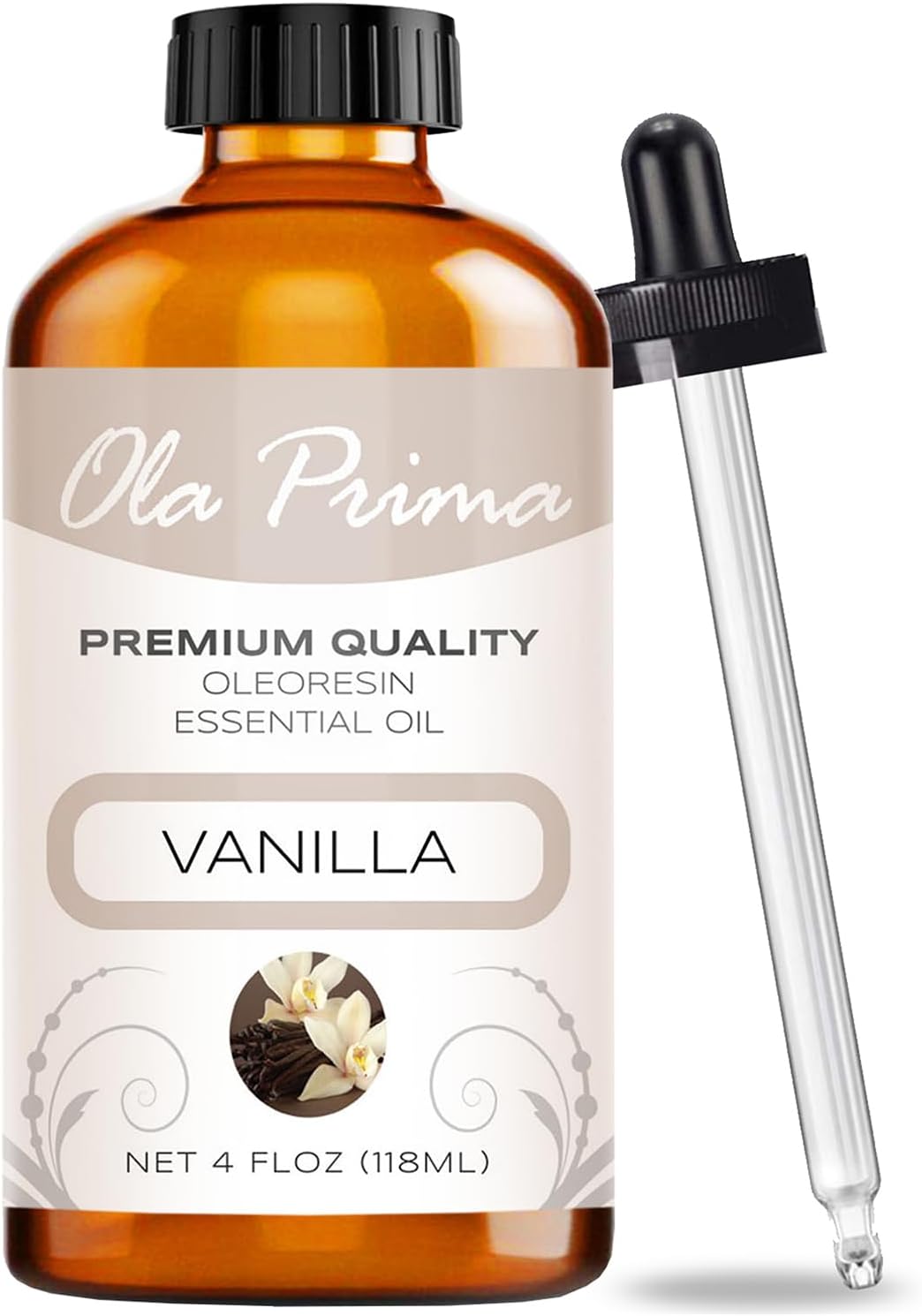 Ola Prima Oils Vanilla Essential Oil 4 oz - Vanilla Essential Oil for Diffuser, Candles, Soap Making, Aromatherapy, and Skin