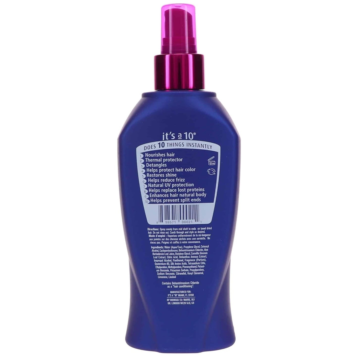 It's a 10 Haircare Miracle Leave-In product, 10 fl. oz.