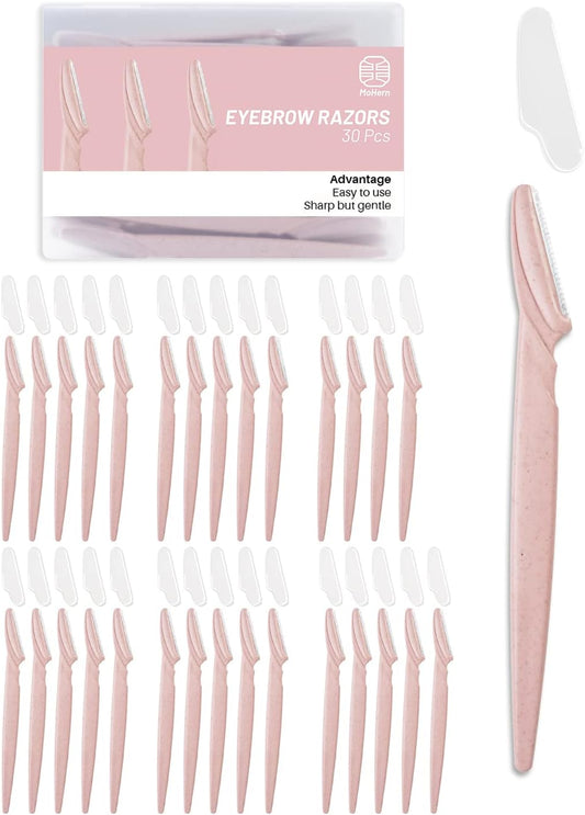 MoHern Dermaplaning Tool for Face, 30 Pcs Dermaplane Razor for Face, Multipurpose Face Razors for Women and Men, Pink
