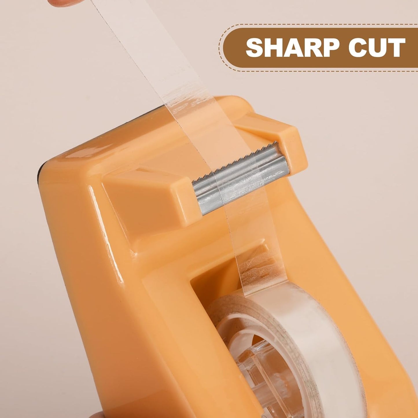 PATIKIL 2pcs Tape Dispenser Desk, Small Tape Dispenser Cute Desktop Dispenser Holder for Tape Office Desktop, Orange