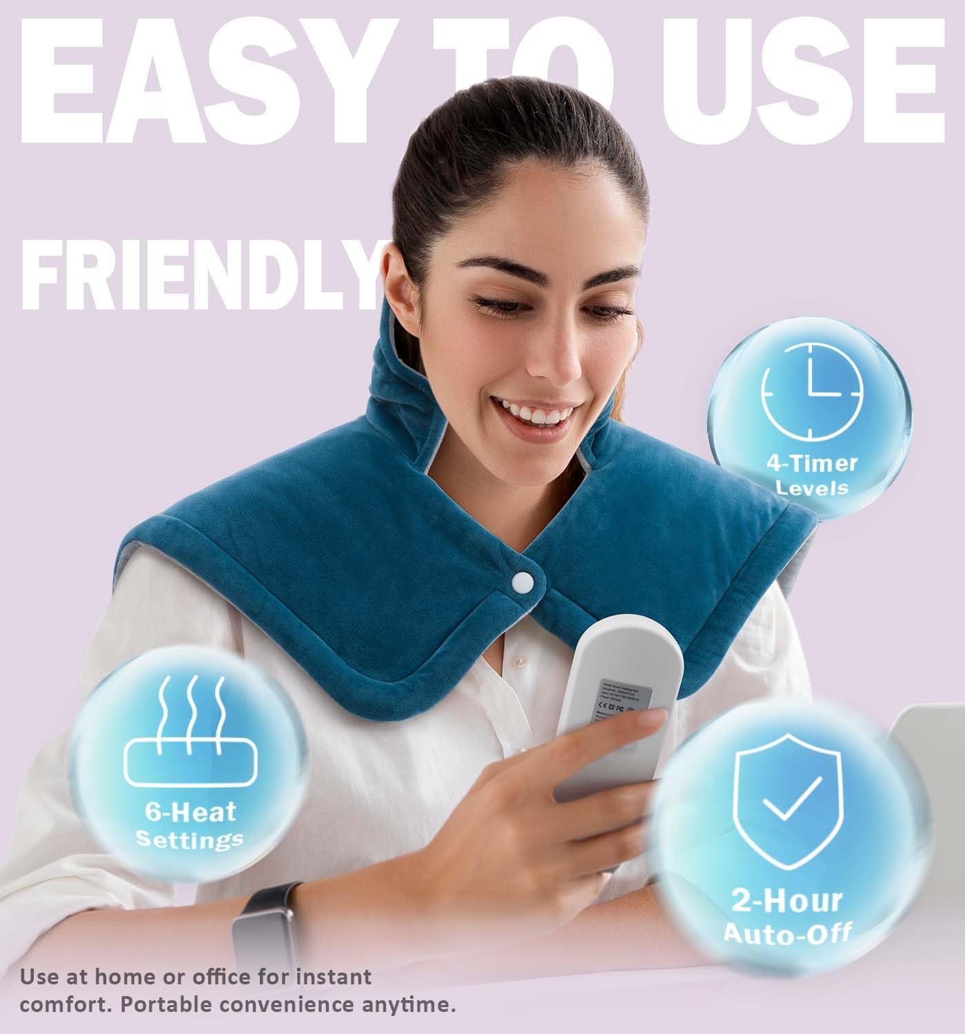 Heating Pad for Neck and Shoulder, 2lb Weighted Neck Heating Pad for Pain Relief, Fathers Day Birthday Christmas Gifts for Dad Men Women Mom, Dad Husband Gifts, 6 Heat Settings Auto-Off Home Office