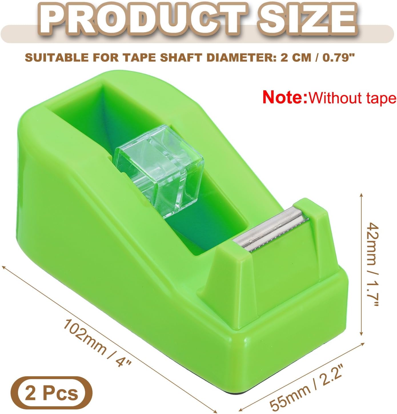 PATIKIL 2pcs Tape Dispenser Desk, Small Tape Dispenser Cute Desktop Dispenser Holder for Tape Office Desktop, Green