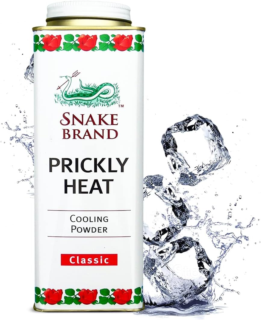 Snake Brand Prickly Heat Cooling Powder for Everyday Use - Anti-Chafing, Heat Rash Relief, Classic Original Scent (9.9 Oz / 280g)