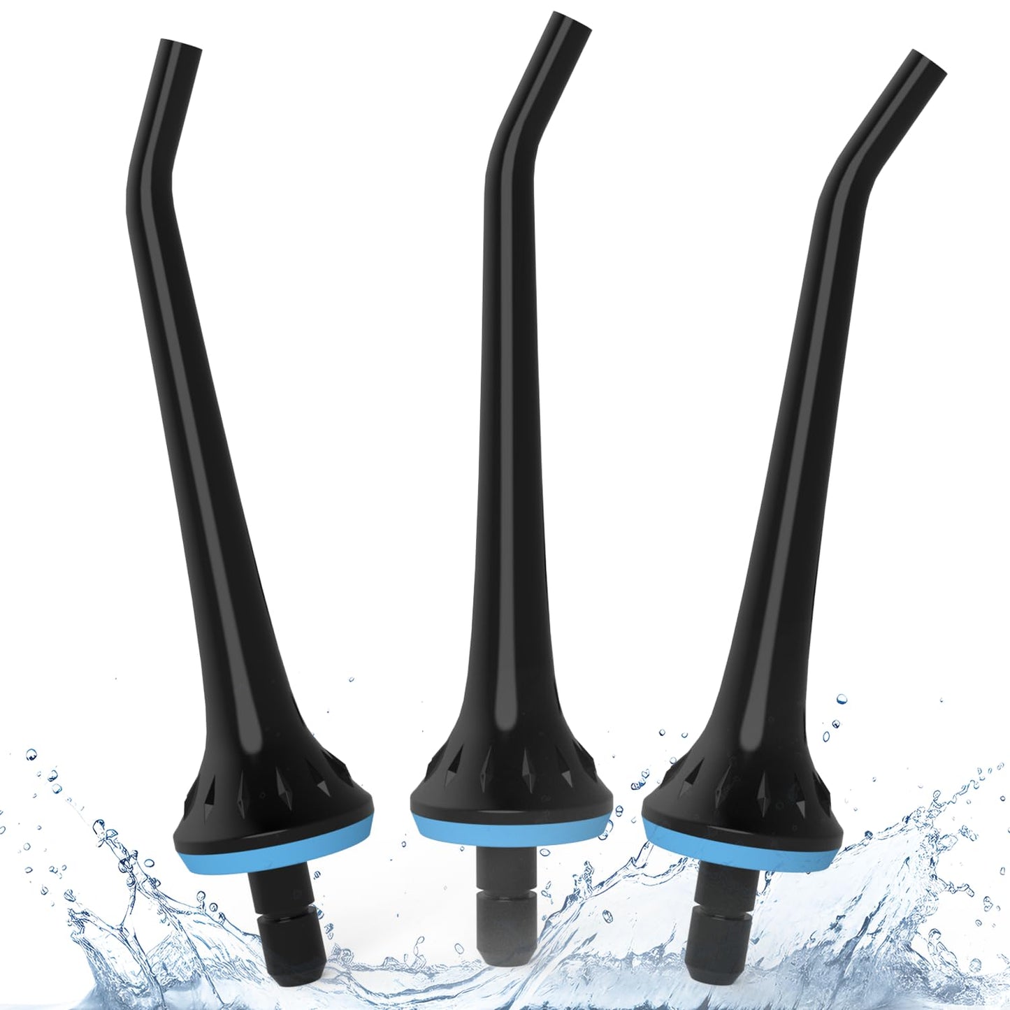 Replacement Tips for Oralfree,Nicwell,Nicefeel,COSLUS,Mospro,Zerhunt,McNaval Water Flosser, Replacement Heads Oral Irrigator Jet Tip Nozzel,Blcak（3 Pack）