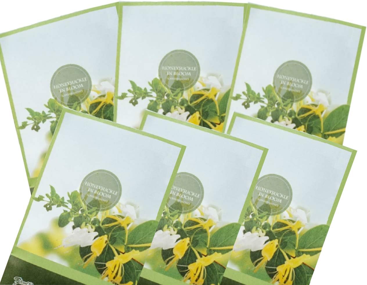 Honeysuckle Scented Sachets Pack of 6, Spring and Summer - Long-Lasting Scented Bags, Home Fragrance, Air Freshener & Deodorizer for Closet, Room, Drawer, or Cars, Made in USA