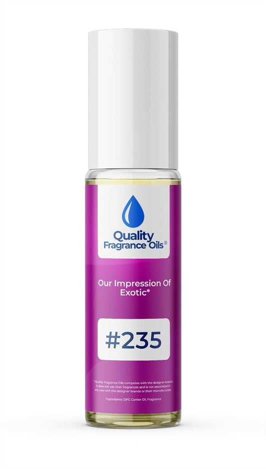 Quality Fragrance Oils' Exotic for Women Impression #235 | Long-Lasting Perfume Oil, Alcohol-Free, Strong Scent, 10ml Roll-On | Affordable Alternative to Designer Fragrances