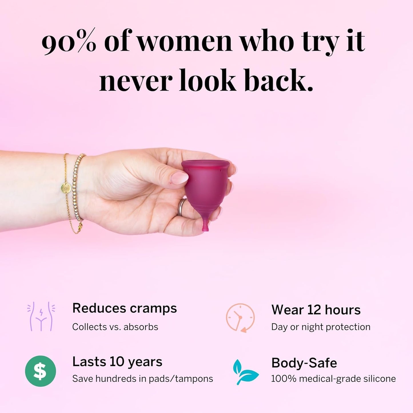 Pixie Menstrual Cup - No Metals or Toxins - Ranked 1 for The Most Soft Reusable Period Cup - Wear 12 Hours - 100% Medical-Grade Silicone - Tampon Alternative - Buy One We Give One - Extra Small