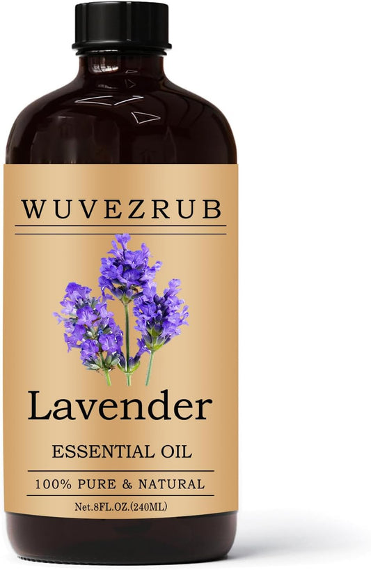 Lavender Essential Oils 240ML- Pure and Natural Lavender Essential Oil for Aromatherapy Diffuser,Soap Making & DIY - Lavender /8 Fl Oz