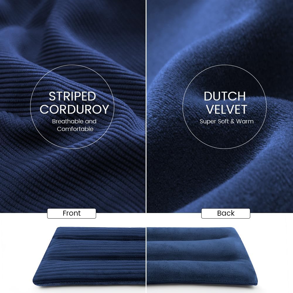 Microwave Heating Pad 6 x 12 Heating Pad Mini Microwave, Microwave Bean Bag Heating Pad for Neck and Shoulders, Moist Heat Pack Pillow Warm Compress for Knee, Wrist, Abdomen (Dark Blue) - 2 Pack