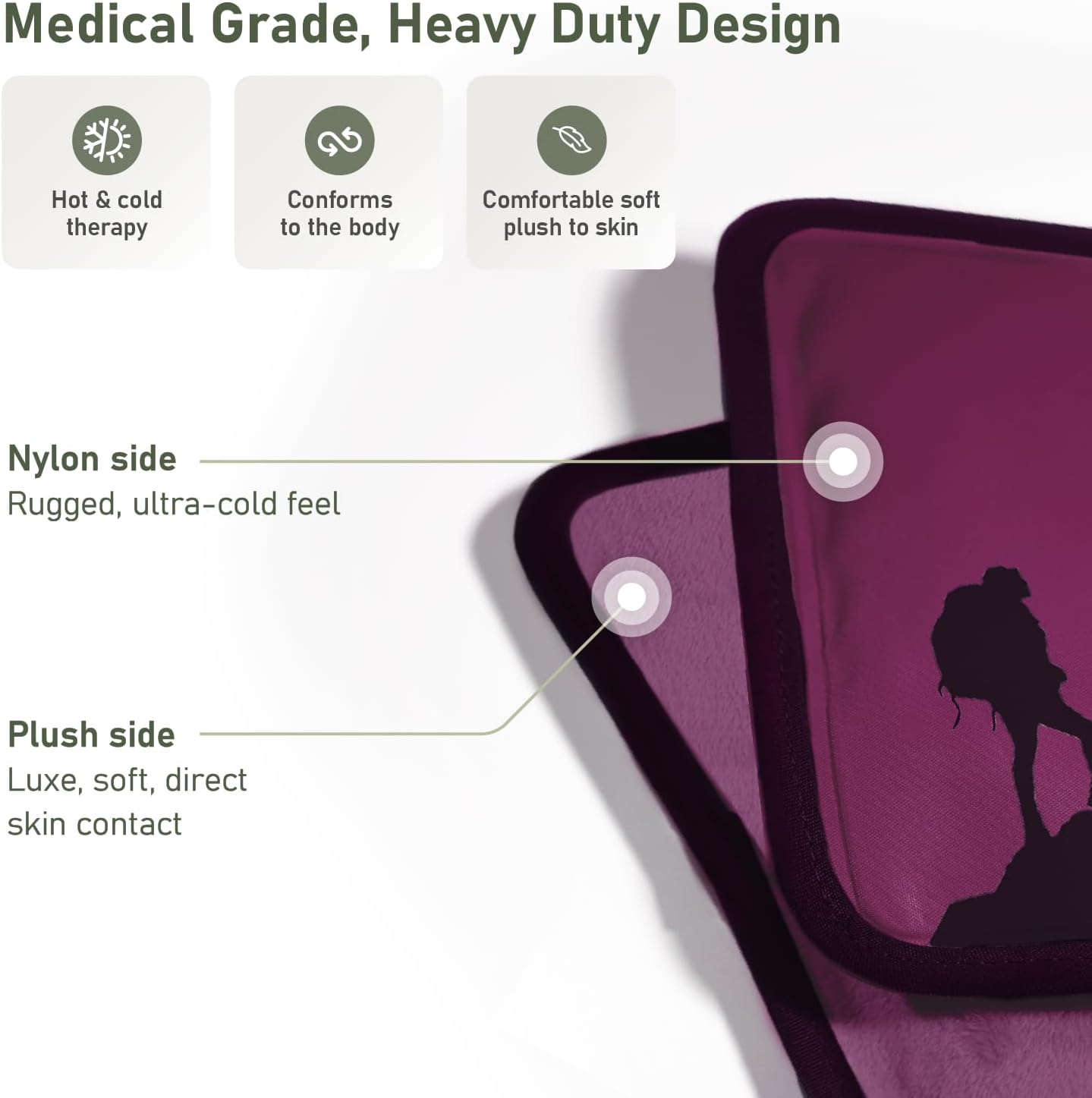 Small Soft Ice Packs for Injuries Reusable - Hot and Cold Flexible Gel Ice Packs Reusable for Ankle, Hand, Wrist, Head Pain Relief - 5" x 10" - 2PK - Purple