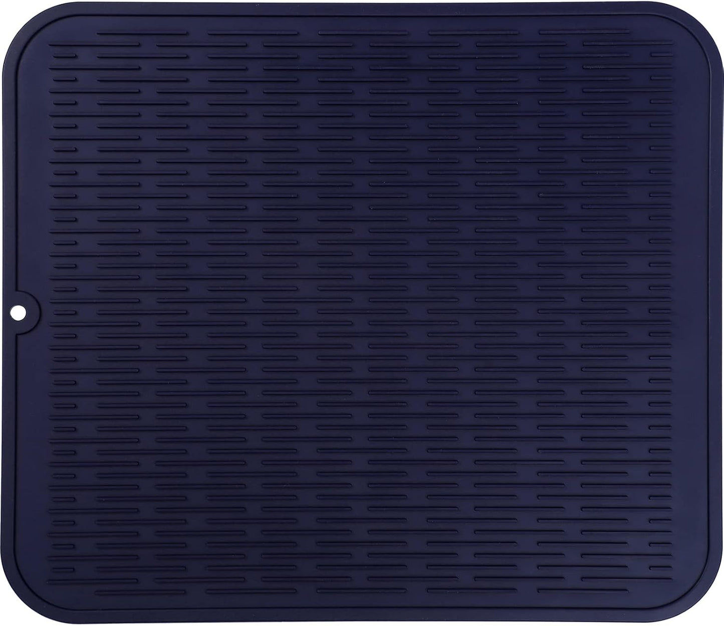 Silicone Dish Drying Mat for Multiple Usage,Easy clean,Eco-friendly,Heat-resistant Silicone Mat for Kitchen Counter or Sink,Refrigerator or Drawer Liner Navy Blue 2XL 24 inches x 18 inches