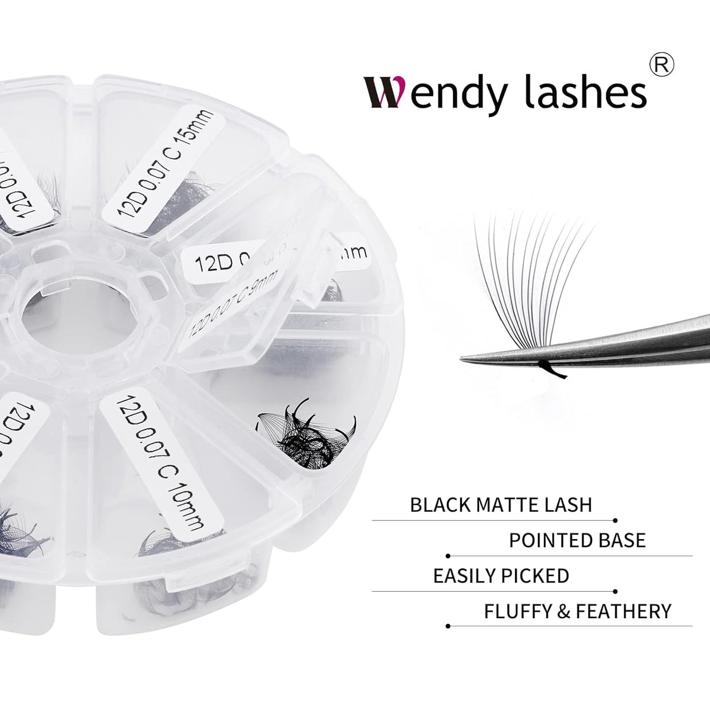 Premade Fans for Lash Extension: 6P, Wendy, Handmade Fans, Pre-made, For Lash-Artists, C, 9-16mm