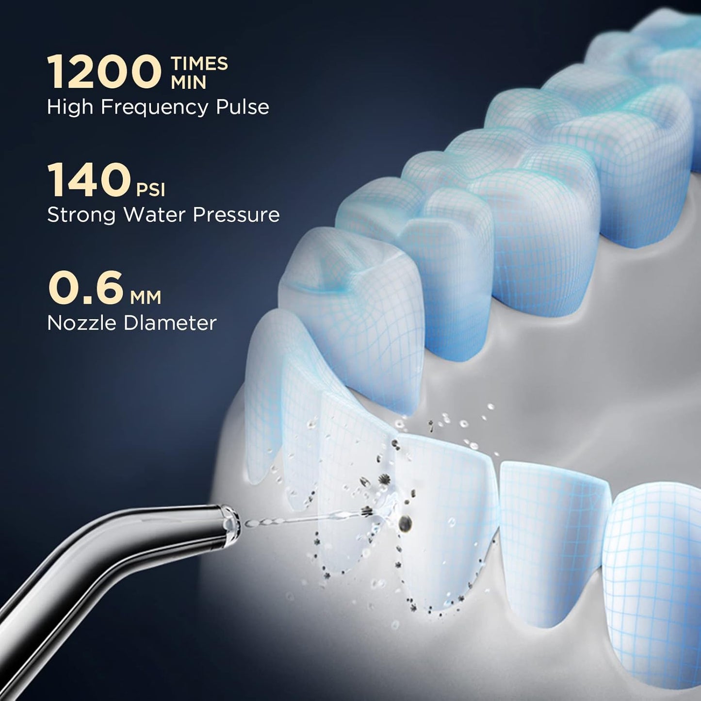 Water Flosser [ Mini Cordless Portable ] Oral Irrigator Water Teeth Cleaner Pick, Telescopic Water Tank, 3 Modes & IPX7 Waterproof, Home & Travel Water Floss for Teeth, Braces Bridges Care (Black)