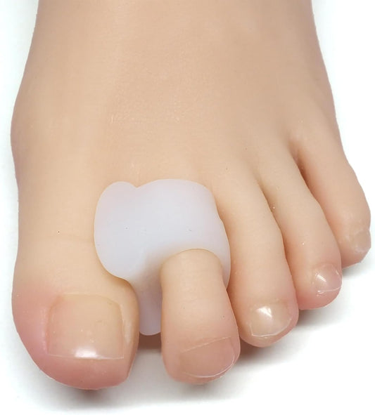 ZenToes Gel Toe Separators for Overlapping Toes, Bunions, Big Toe Alignment, Corrector and Spacer - 4 Pack (White)