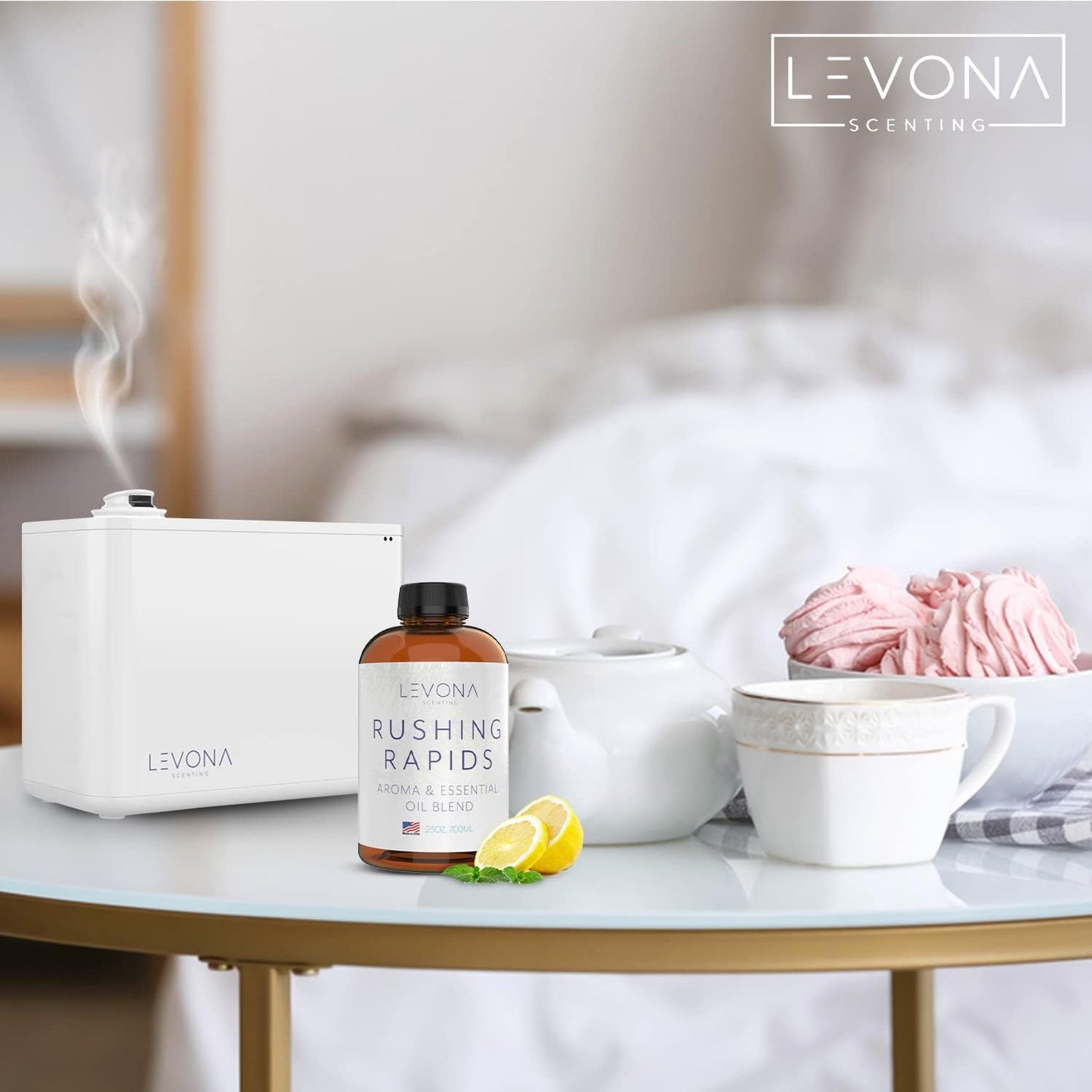 Levona Scent Essential Oil - Fresh Aroma for Home, Office, Hotel & Spa, Perfect in Humidifiers and Diffusers, Luxury Fragrance, With Grapefruit, Citrus, Vanilla Notes - 700ml/ 23 fl oz, Rushing Rapids