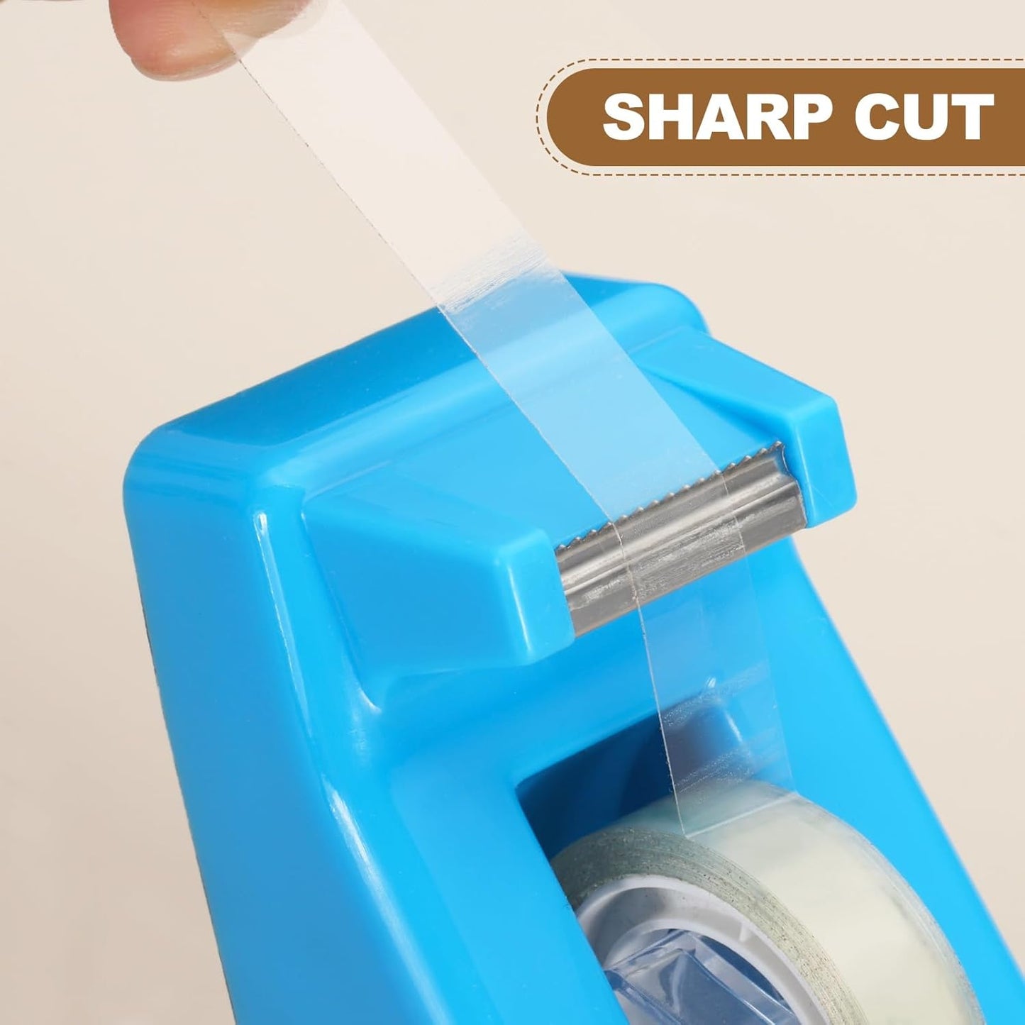 PATIKIL 2pcs Tape Dispenser Desk, Small Tape Dispenser Cute Desktop Dispenser Holder for Tape Office Desktop, Blue