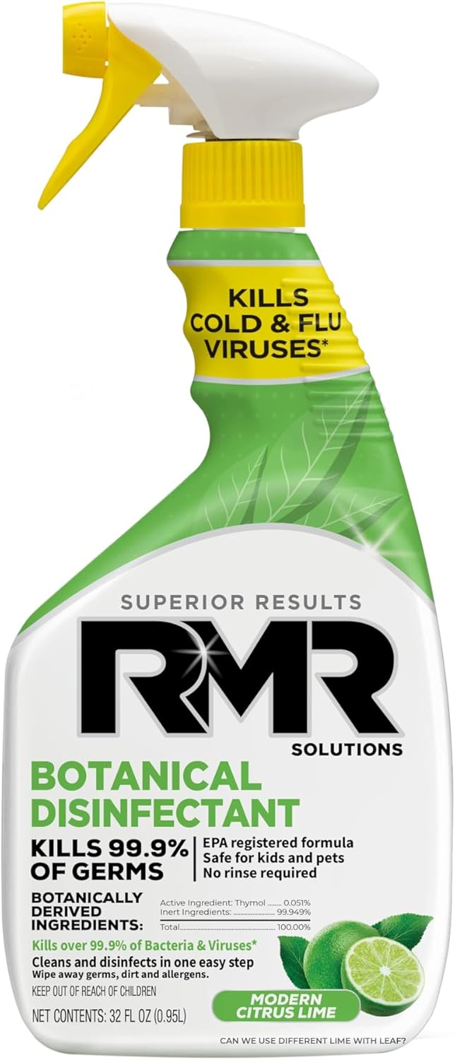 RMR Brands Botanical Disinfectant and Cleaner, Kills 99% of Household Bacteria and Viruses, EPA Registered, 32 Fl Oz