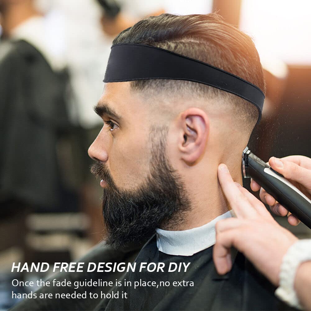 Neckline Shaving Template, Hair Cutting Guide Curved Neck Hair Shaving Template Soft Silicone Neckline Trimming Template for DIY Home Haircuts (Black)