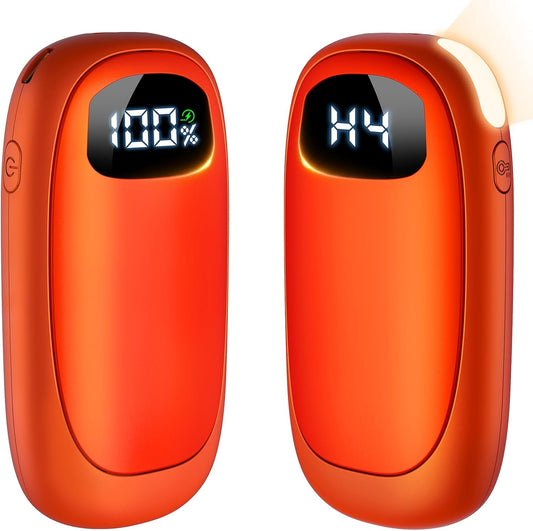 Hand Warmers Rechargeable - Electric Hand Warmers, Max 20 Hrs Warmth 4 Levels Heat Up to 131℉, Dual-Side Heating Portable Reusable Pocket Heater 2 Pack for Raynauds, Hunting, Camping, Golf